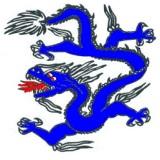 Obrázek modrého čínského draka.